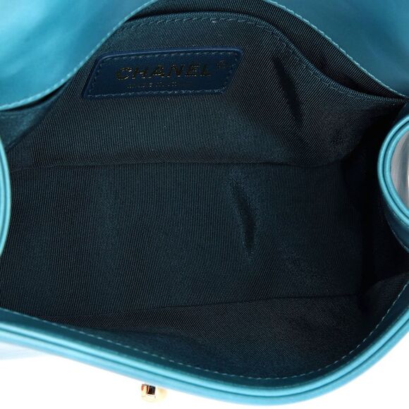 Chanel Boy Flap Bag Shearling with Leather Small Blue - Picture 6 of 9